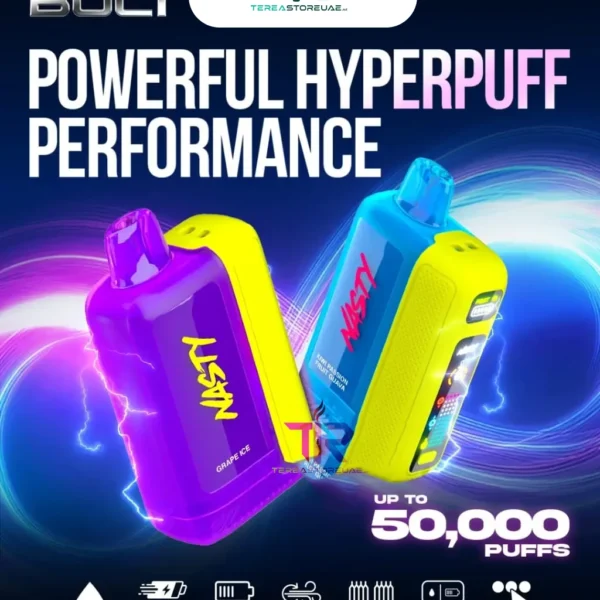 Nasty Bolt 50000 Puffs Disposable Vape 50mg Nicotine in Dubai