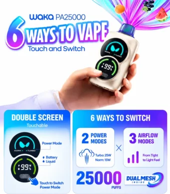 Waka PA25000 Puffs Disposable Vape 5% Nicotine - Ultimate Vaping in Dubai