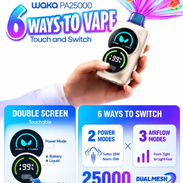 Waka PA25000 Puffs Disposable Vape 5% Nicotine - Ultimate Vaping in Dubai